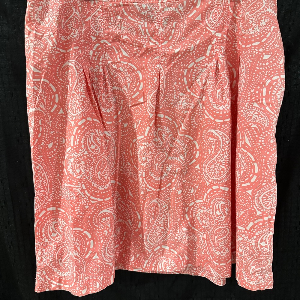 Gap Size 16 Coral White Paisley A-Line Skirt 100% Cotton Women’s Made in India